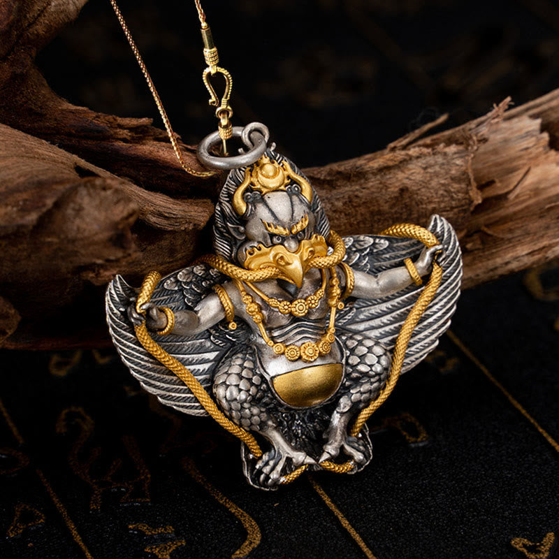 Buddha Stones925スターリングシルバー チベットガルーダ鳥 知恵のネックレスペンダント