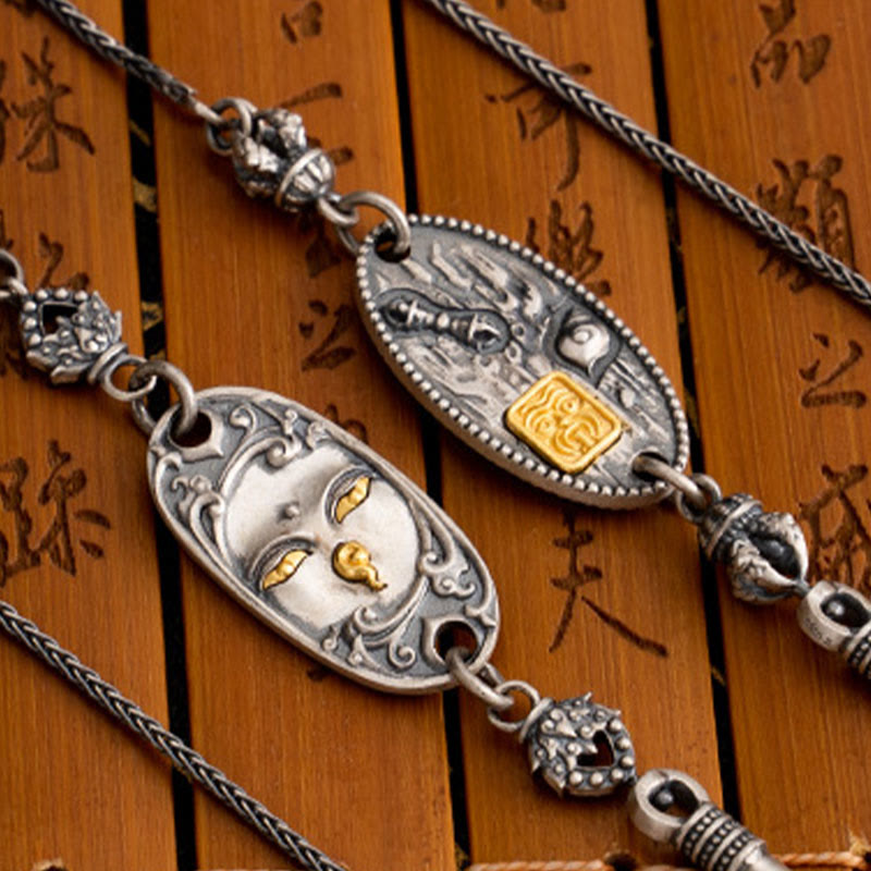 Buddha Stones925 スターリングシルバー チベット ザキラム 富の女神 菩薩 多羅オーム・マニ・パドメ・フム守護 メタルチェーンネックレス - image 12