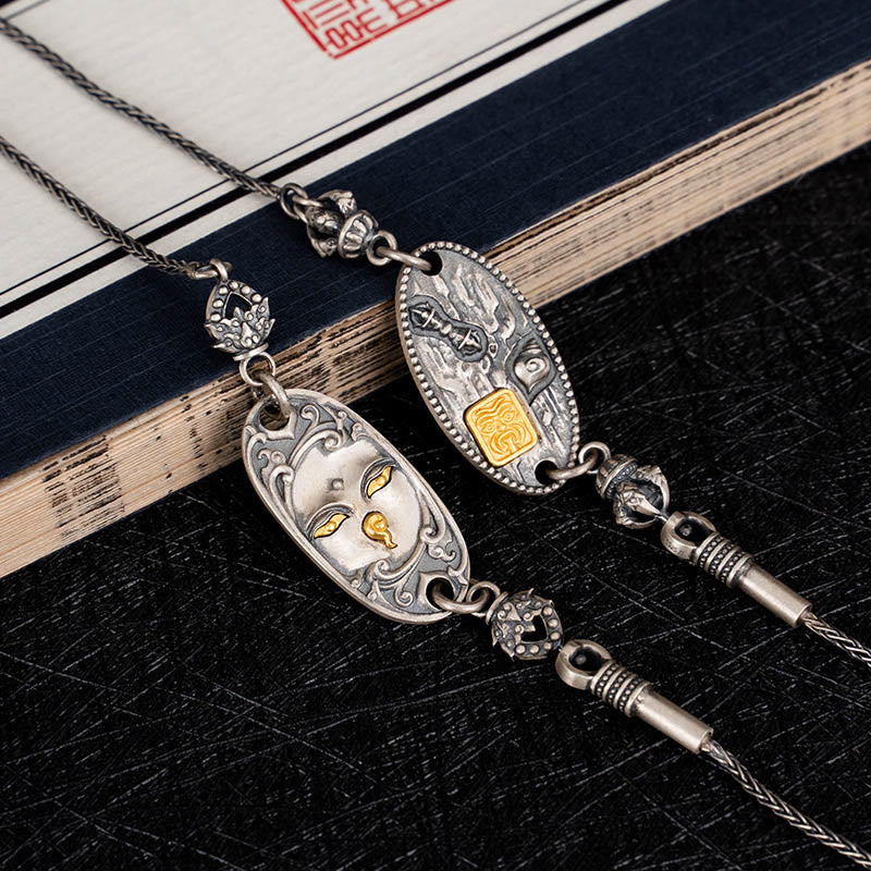 Buddha Stones925 スターリングシルバー チベット ザキラム 富の女神 菩薩 多羅オーム・マニ・パドメ・フム守護 メタルチェーンネックレス - image 9
