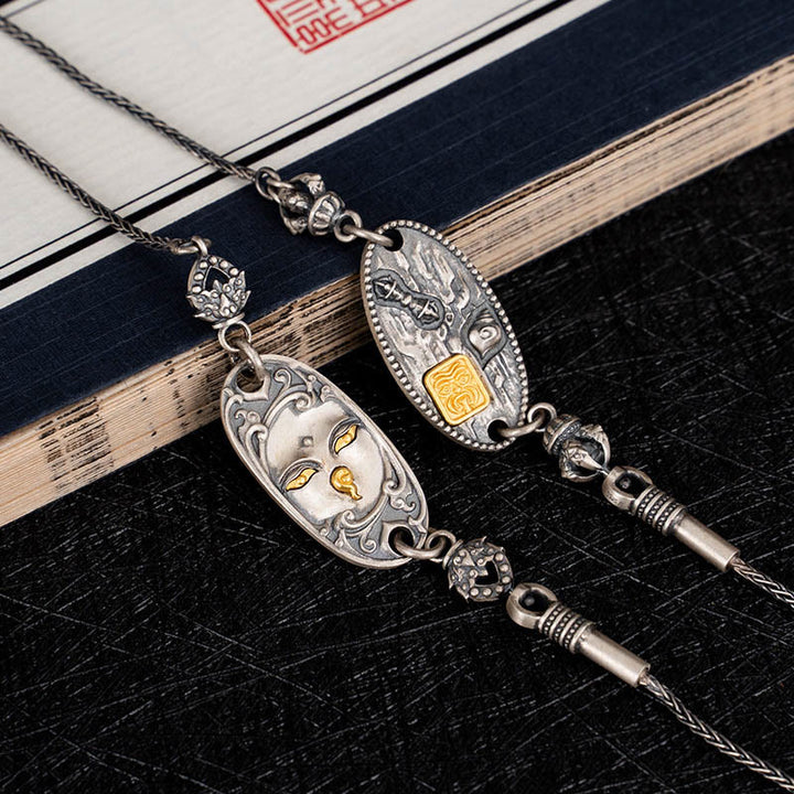 Buddha Stones925 スターリングシルバー チベット ザキラム 富の女神 菩薩 多羅オーム・マニ・パドメ・フム守護 メタルチェーンネックレス - image 9