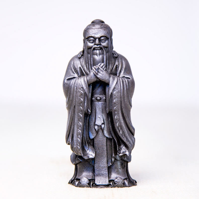 Buddha Stones手作り 孔子 鉄粉 錆 鋳造 樹脂 像 家の装飾