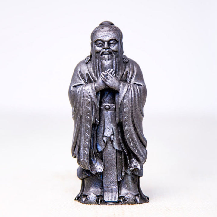 Buddha Stones手作り 孔子 鉄粉 錆 鋳造 樹脂 像 家の装飾
