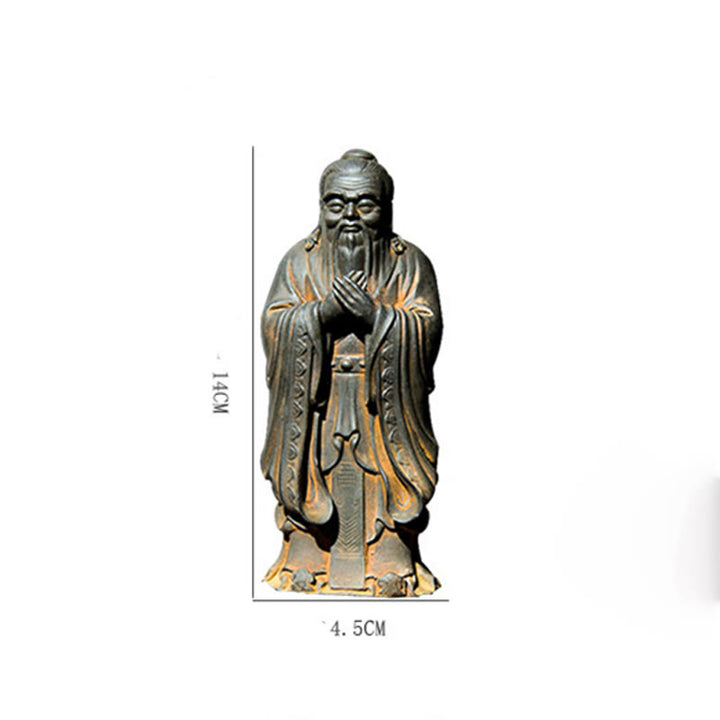 Buddha Stones手作り 孔子 鉄粉 錆 鋳造 樹脂 像 家の装飾 - image 12