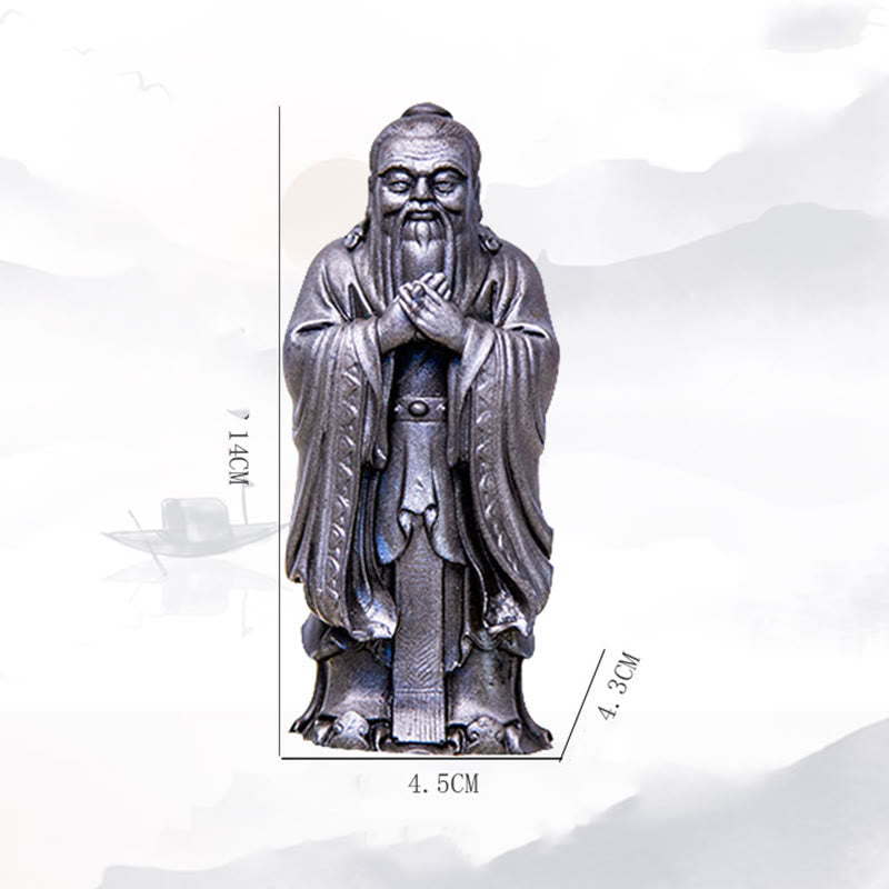 Buddha Stones手作り 孔子 鉄粉 錆 鋳造 樹脂 像 家の装飾