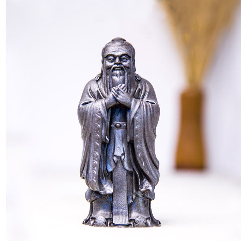 Buddha Stones手作り 孔子 鉄粉 錆 鋳造 樹脂 像 家の装飾