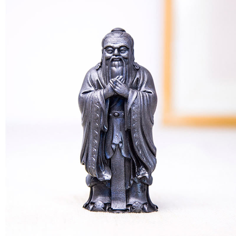 Buddha Stones手作り 孔子 鉄粉 錆 鋳造 樹脂 像 家の装飾
