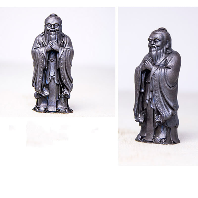 Buddha Stones手作り 孔子 鉄粉 錆 鋳造 樹脂 像 家の装飾 - image 27