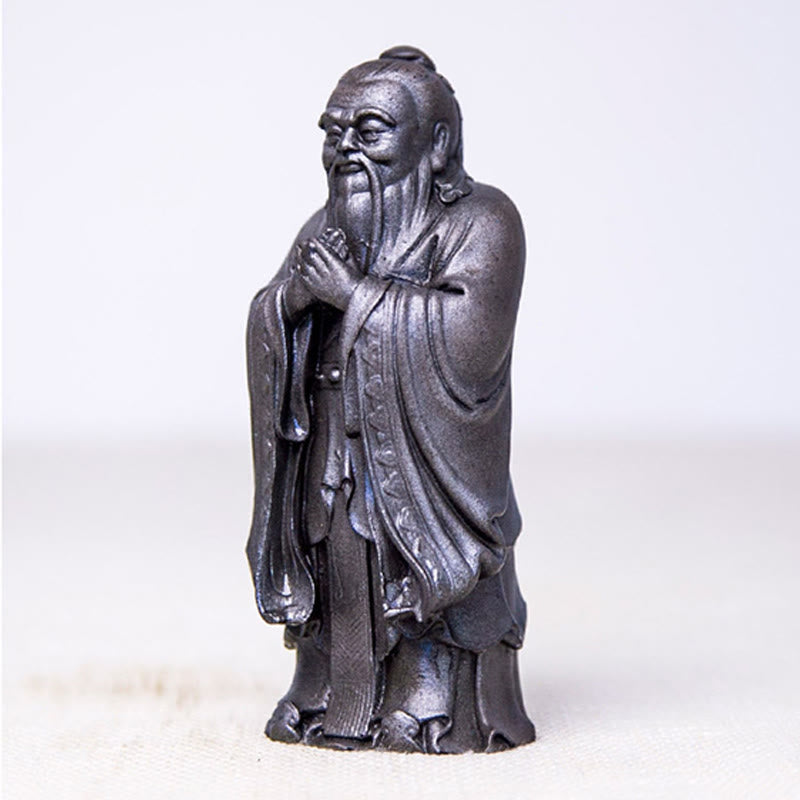 Buddha Stones手作り 孔子 鉄粉 錆 鋳造 樹脂 像 家の装飾