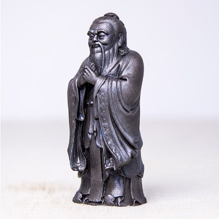 Buddha Stones手作り 孔子 鉄粉 錆 鋳造 樹脂 像 家の装飾