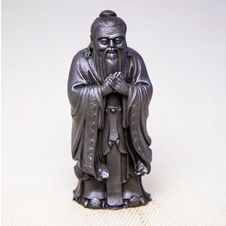 Buddha Stones手作り 孔子 鉄粉 錆 鋳造 樹脂 像 家の装飾 - image 24