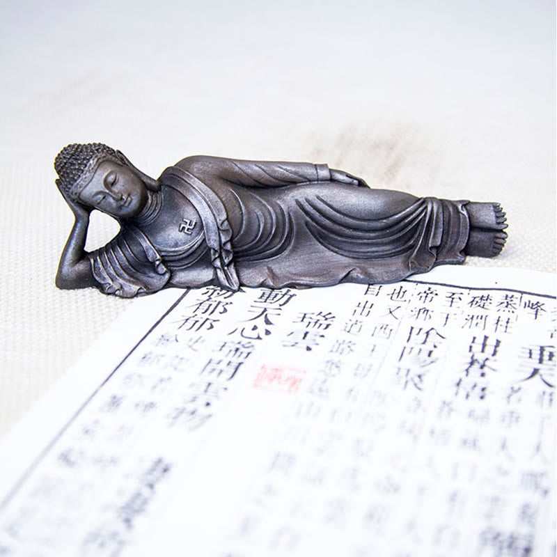 Buddha Stones涅槃仏 釈迦牟尼 鉄粉 錆 鋳造 樹脂 像 室内装飾
