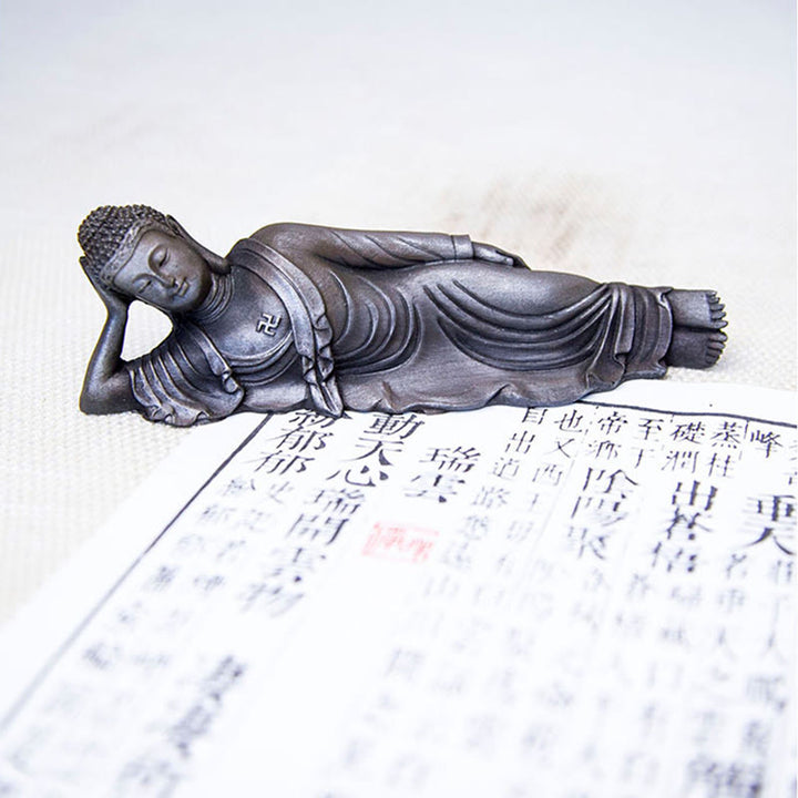 Buddha Stones涅槃仏 釈迦牟尼 鉄粉 錆 鋳造 樹脂 像 室内装飾