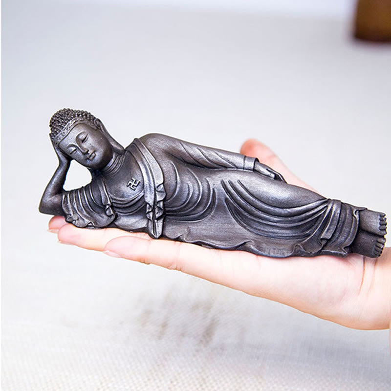 Buddha Stones涅槃仏 釈迦牟尼 鉄粉 錆 鋳造 樹脂 像 室内装飾