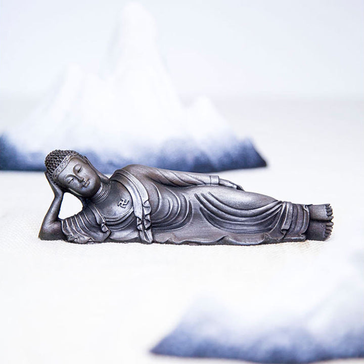Buddha Stones涅槃仏 釈迦牟尼 鉄粉 錆 鋳造 樹脂 像 室内装飾