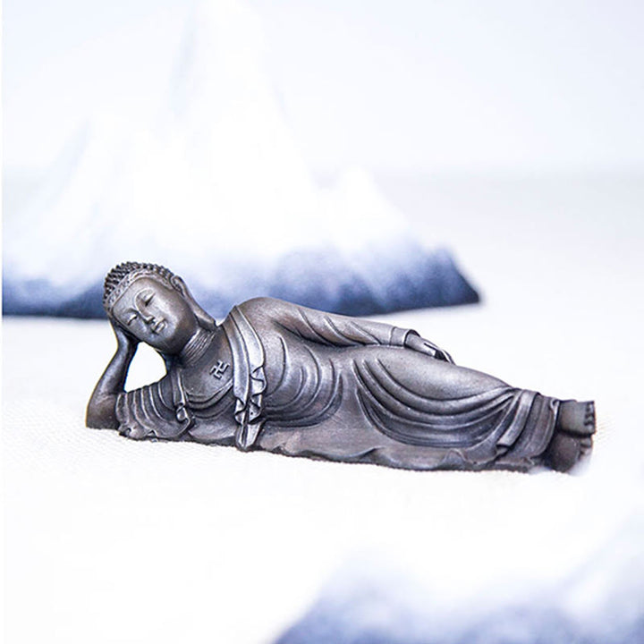 Buddha Stones涅槃仏 釈迦牟尼 鉄粉 錆 鋳造 樹脂 像 室内装飾