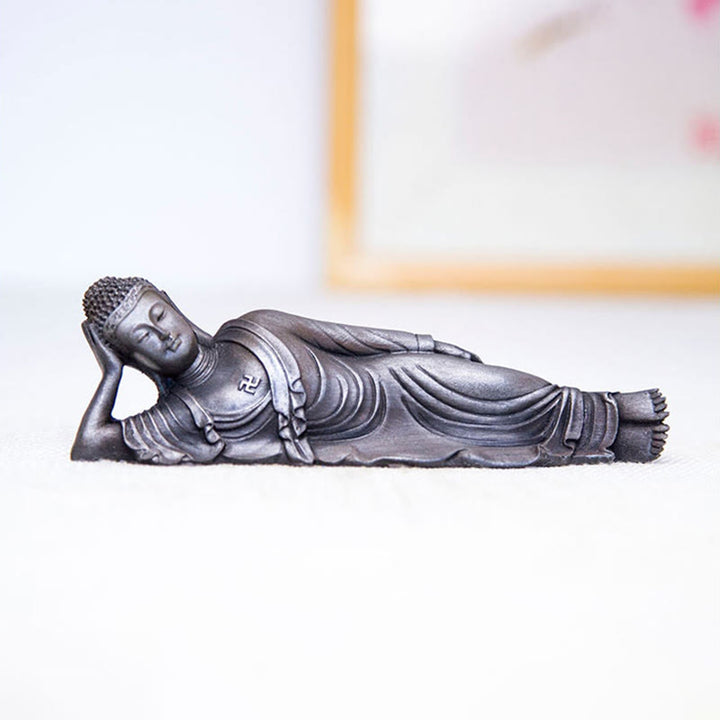 Buddha Stones涅槃仏 釈迦牟尼 鉄粉 錆 鋳造 樹脂 像 室内装飾