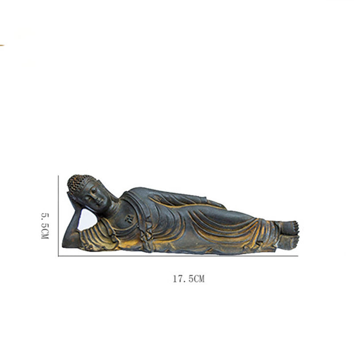 Buddha Stones涅槃仏 釈迦牟尼 鉄粉 錆 鋳造 樹脂 像 室内装飾