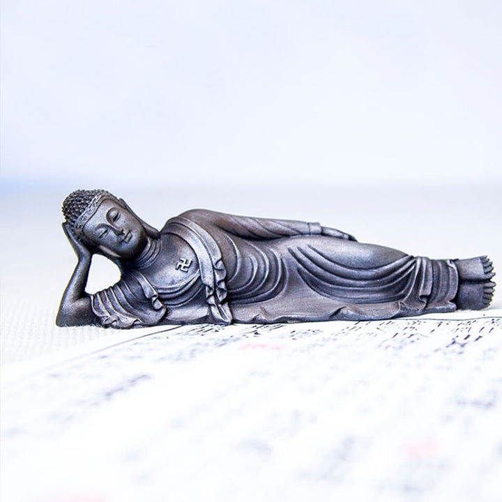 Buddha Stones涅槃仏 釈迦牟尼 鉄粉 錆 鋳造 樹脂 像 室内装飾