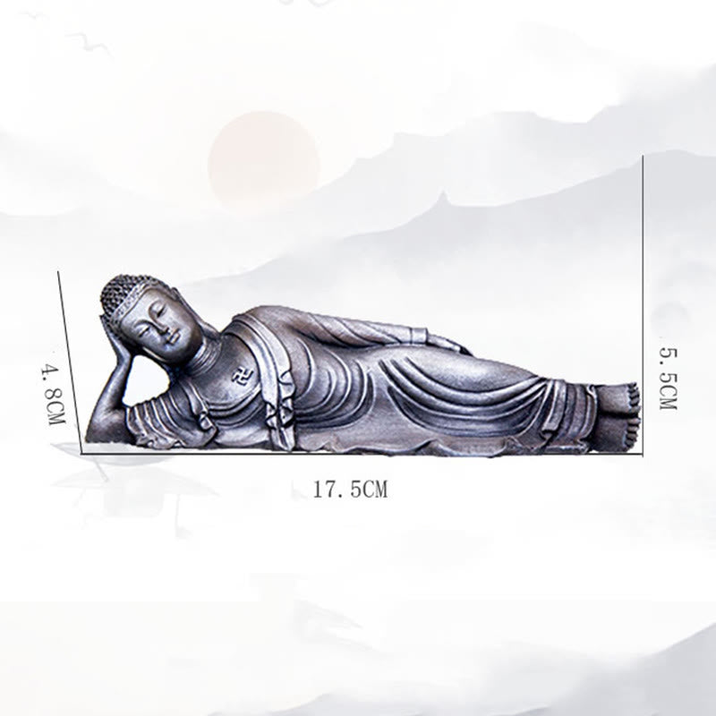 Buddha Stones涅槃仏 釈迦牟尼 鉄粉 錆 鋳造 樹脂 像 室内装飾
