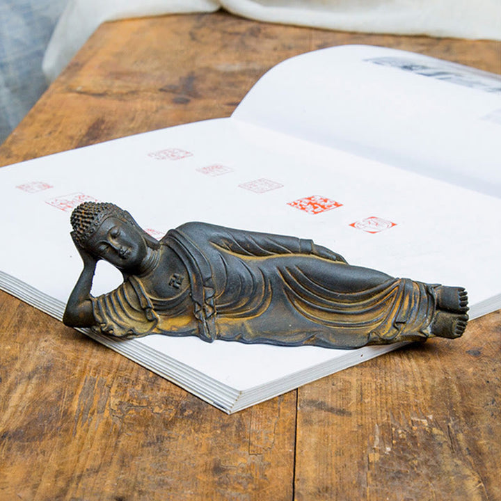 Buddha Stones涅槃仏 釈迦牟尼 鉄粉 錆 鋳造 樹脂 像 室内装飾