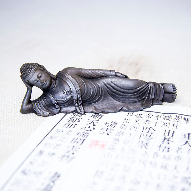 Buddha Stones涅槃仏 釈迦牟尼 鉄粉 錆 鋳造 樹脂 像 室内装飾