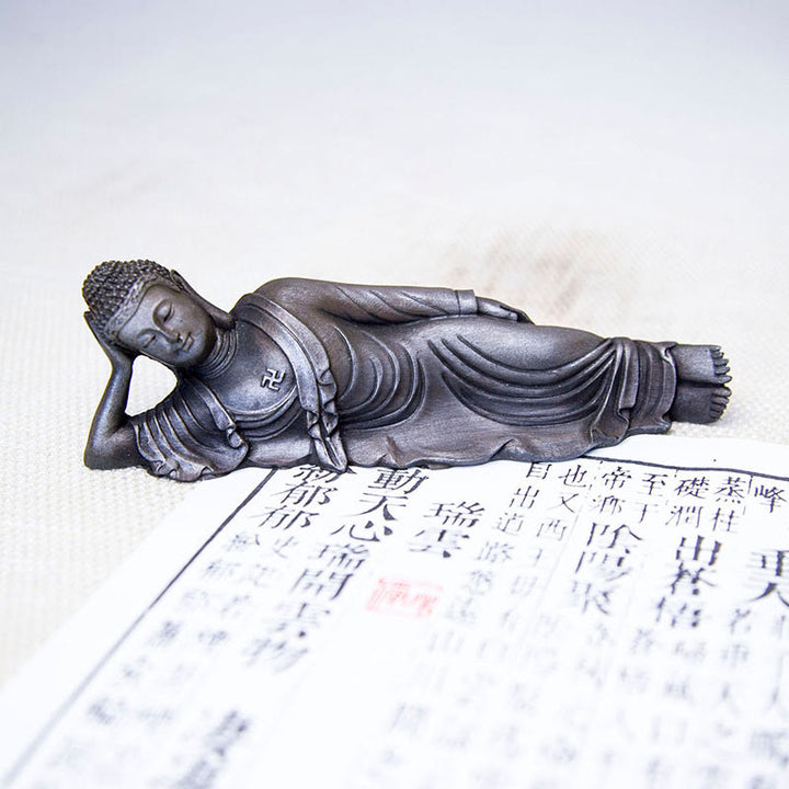 Buddha Stones涅槃仏 釈迦牟尼 鉄粉 錆 鋳造 樹脂 像 室内装飾