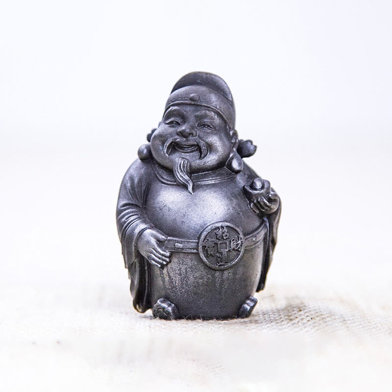 Buddha Stones手作り 文武両道 富の神 鉄粉 錆 鋳造 樹脂 像 家の装飾