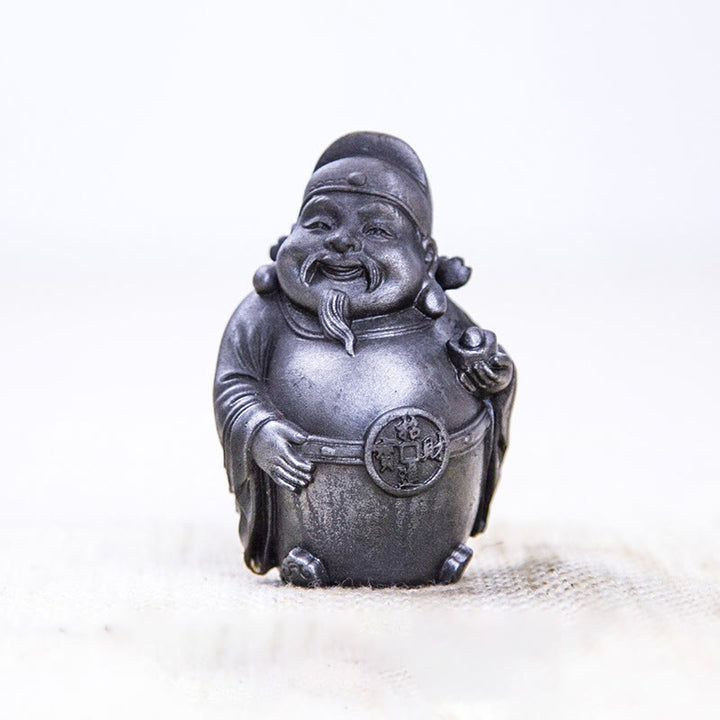 Buddha Stones手作り 文武両道 富の神 鉄粉 錆 鋳造 樹脂 像 家の装飾
