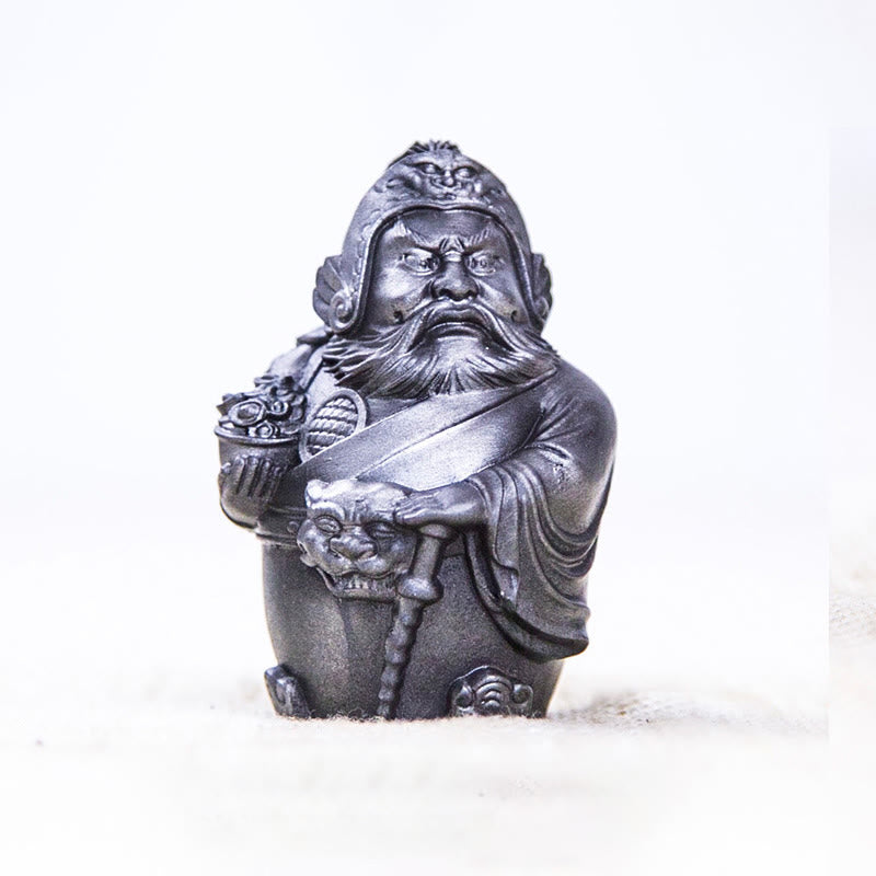 Buddha Stones手作り 文武両道 富の神 鉄粉 錆 鋳造 樹脂 像 家の装飾