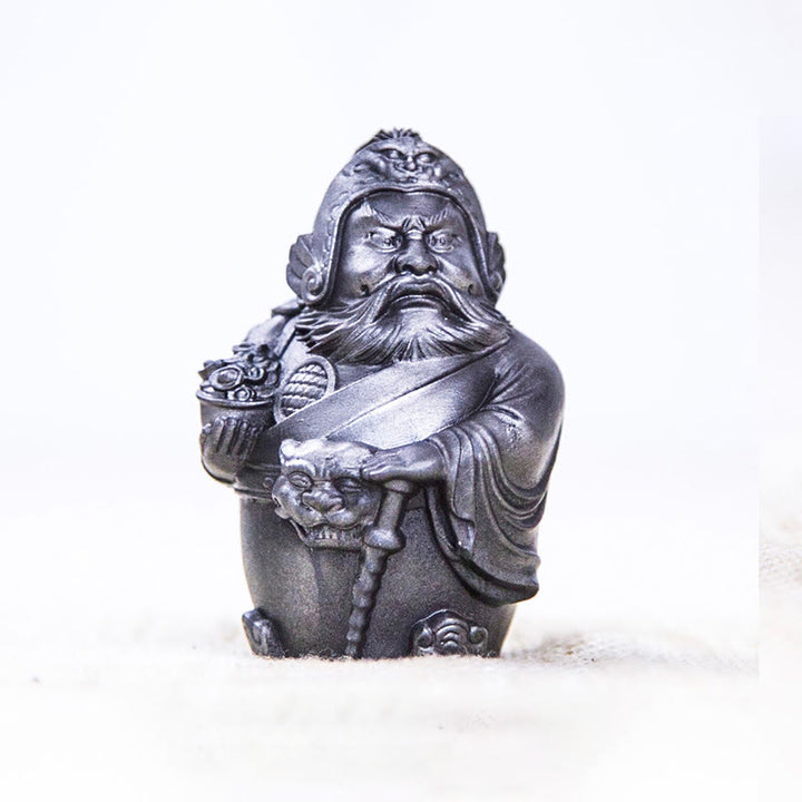 Buddha Stones手作り 文武両道 富の神 鉄粉 錆 鋳造 樹脂 像 家の装飾 - 磨き上げられたバージョン - 武神 7*4.8*4.3cm - image 14