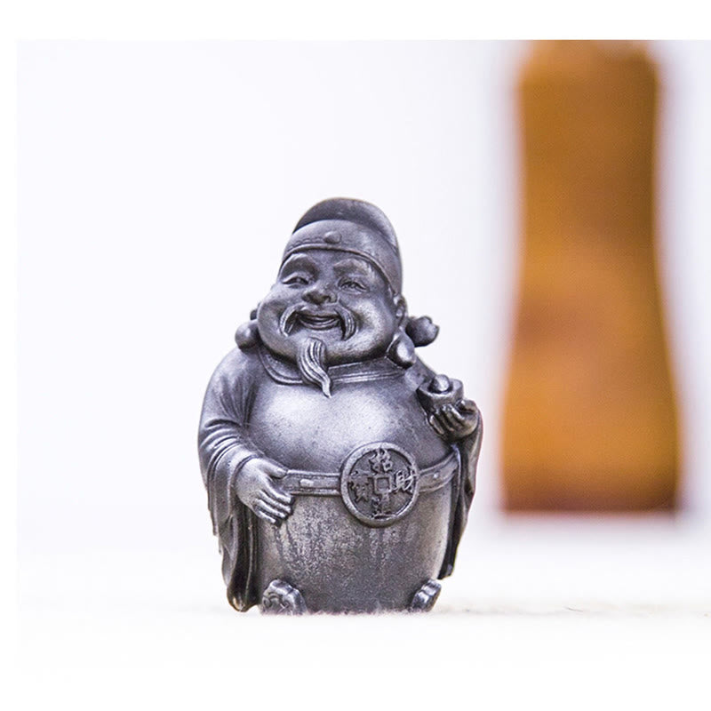 Buddha Stones手作り 文武両道 富の神 鉄粉 錆 鋳造 樹脂 像 家の装飾