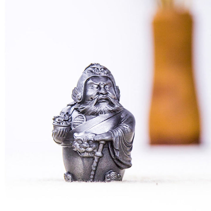 Buddha Stones手作り 文武両道 富の神 鉄粉 錆 鋳造 樹脂 像 家の装飾