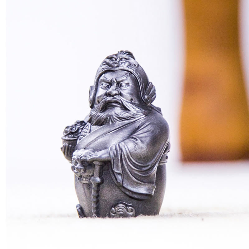 Buddha Stones手作り 文武両道 富の神 鉄粉 錆 鋳造 樹脂 像 家の装飾