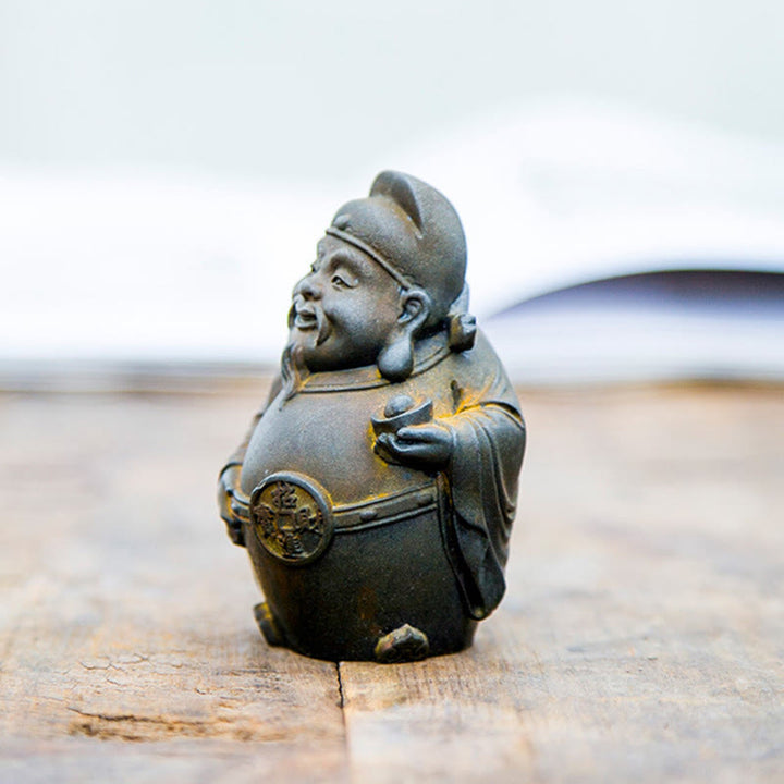 Buddha Stones手作り 文武両道 富の神 鉄粉 錆 鋳造 樹脂 像 家の装飾