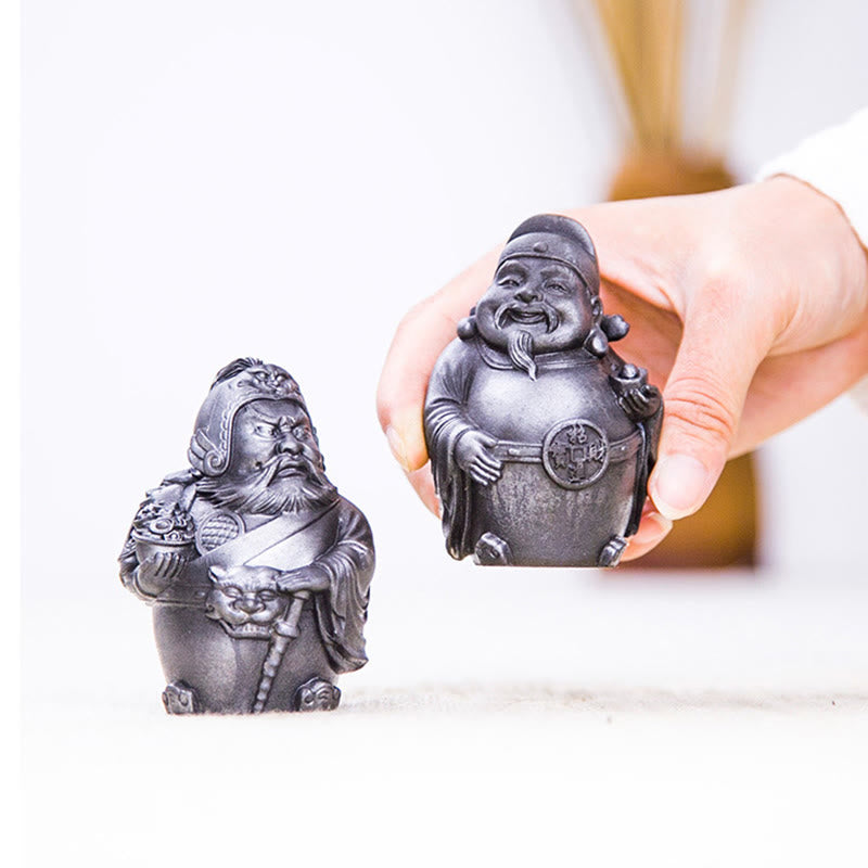 Buddha Stones手作り 文武両道 富の神 鉄粉 錆 鋳造 樹脂 像 家の装飾 - image 23