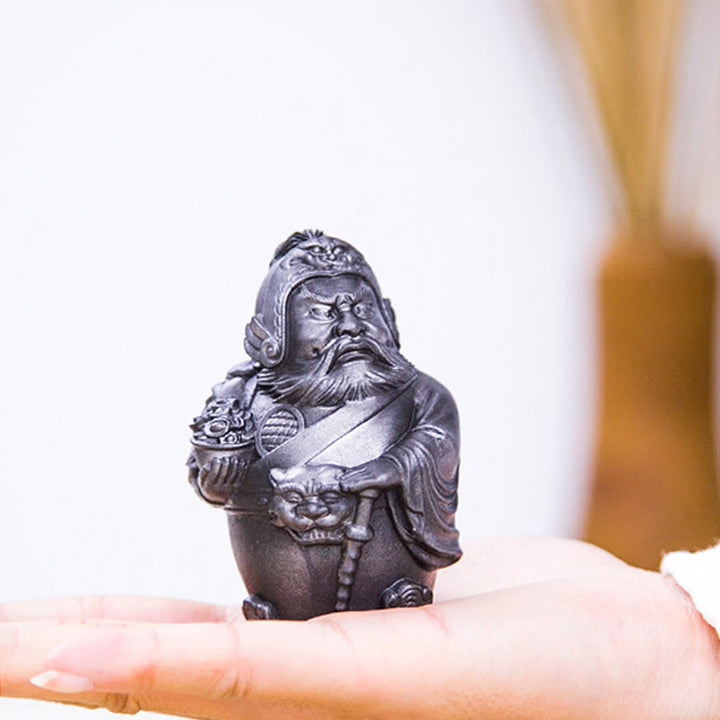 Buddha Stones手作り 文武両道 富の神 鉄粉 錆 鋳造 樹脂 像 家の装飾