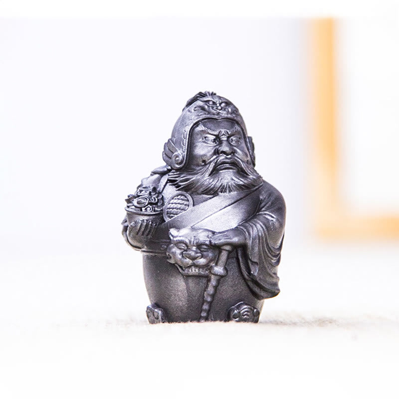 Buddha Stones手作り 文武両道 富の神 鉄粉 錆 鋳造 樹脂 像 家の装飾
