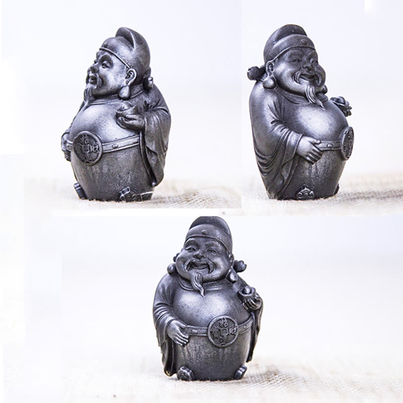 Buddha Stones手作り 文武両道 富の神 鉄粉 錆 鋳造 樹脂 像 家の装飾