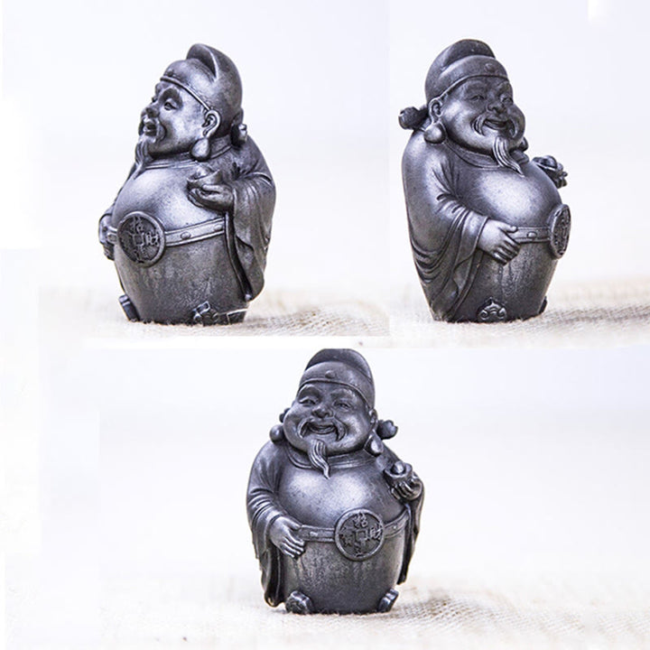 Buddha Stones手作り 文武両道 富の神 鉄粉 錆 鋳造 樹脂 像 家の装飾