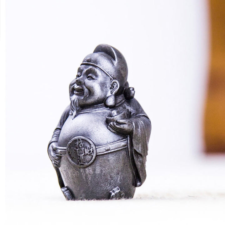 Buddha Stones手作り 文武両道 富の神 鉄粉 錆 鋳造 樹脂 像 家の装飾