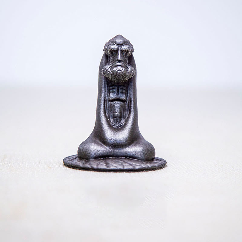 Buddha Stones手作り 達磨 鉄粉 錆 鋳造 樹脂 像 室内装飾 - 研磨バージョン 10*7.1*7.1cm - image 13