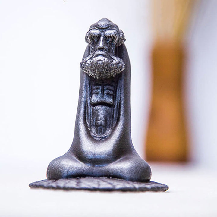 Buddha Stones手作り 達磨 鉄粉 錆 鋳造 樹脂 像 室内装飾