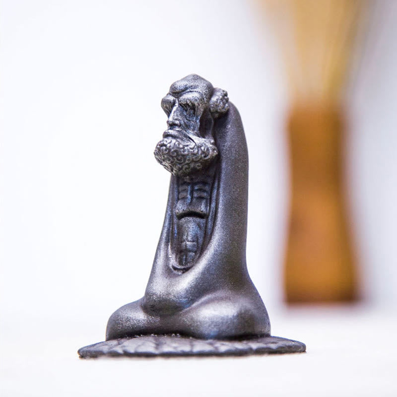 Buddha Stones手作り 達磨 鉄粉 錆 鋳造 樹脂 像 室内装飾