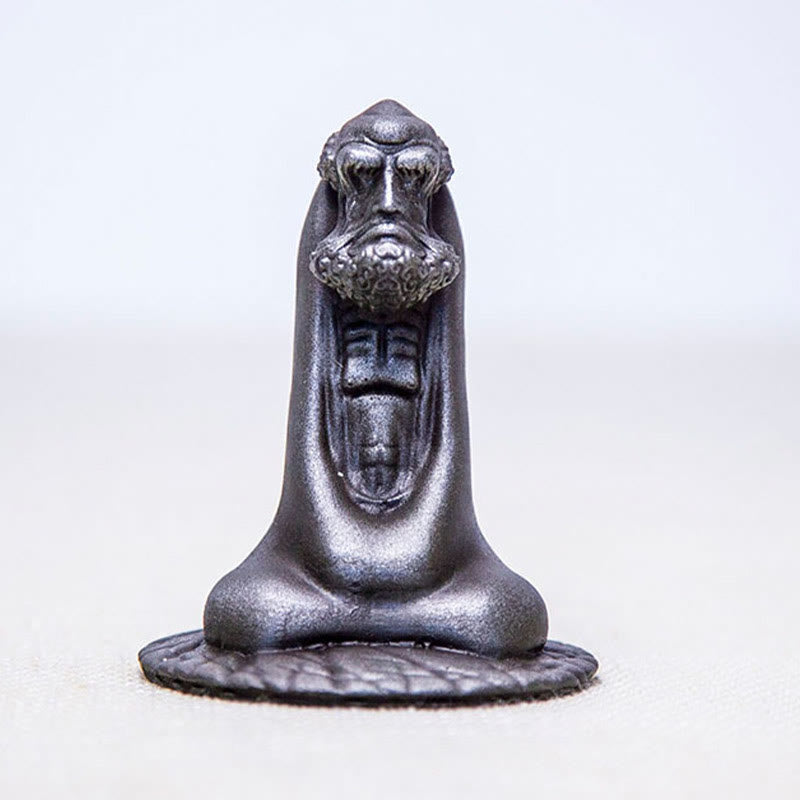 Buddha Stones手作り 達磨 鉄粉 錆 鋳造 樹脂 像 室内装飾
