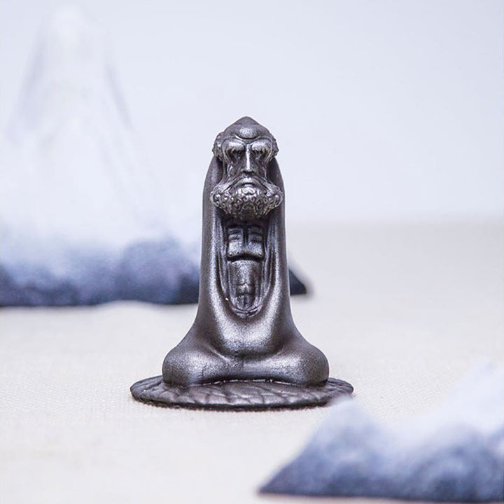Buddha Stones手作り 達磨 鉄粉 錆 鋳造 樹脂 像 室内装飾
