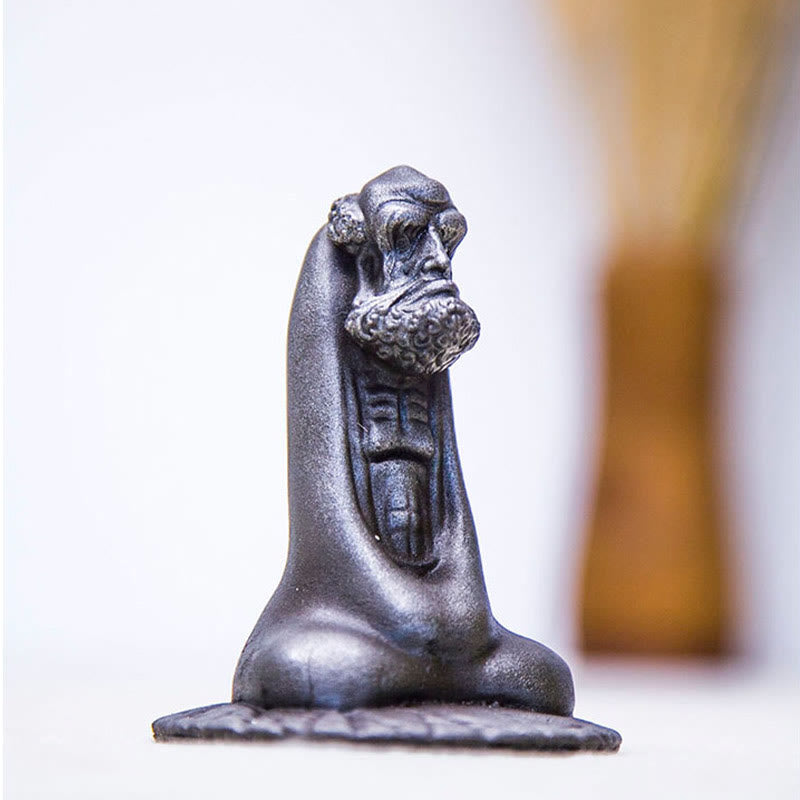 Buddha Stones手作り 達磨 鉄粉 錆 鋳造 樹脂 像 室内装飾 - image 19