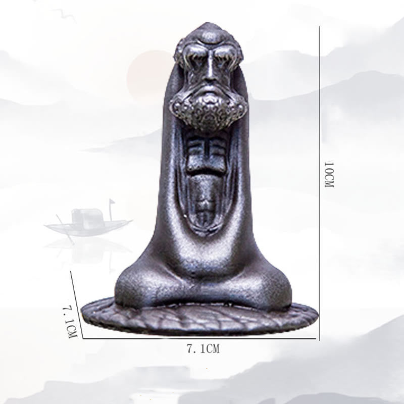 Buddha Stones手作り 達磨 鉄粉 錆 鋳造 樹脂 像 室内装飾