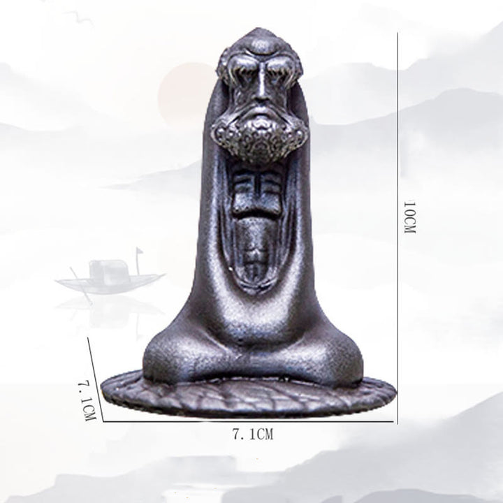 Buddha Stones手作り 達磨 鉄粉 錆 鋳造 樹脂 像 室内装飾