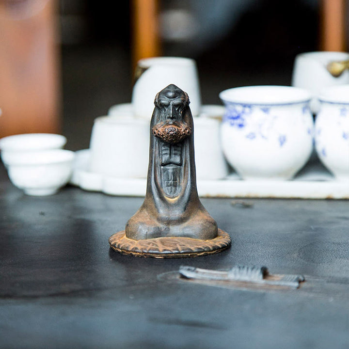 Buddha Stones手作り 達磨 鉄粉 錆 鋳造 樹脂 像 室内装飾