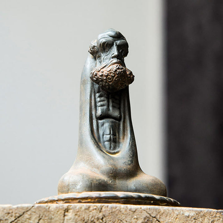 Buddha Stones手作り 達磨 鉄粉 錆 鋳造 樹脂 像 室内装飾